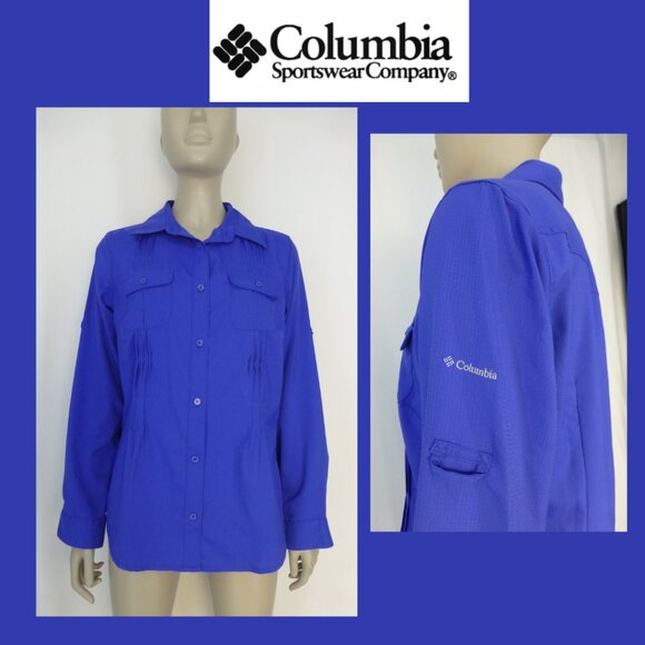 Columbia Omni-Shade Sun Protection Long Sleeve, Button Up Top - Picture 1 of 13